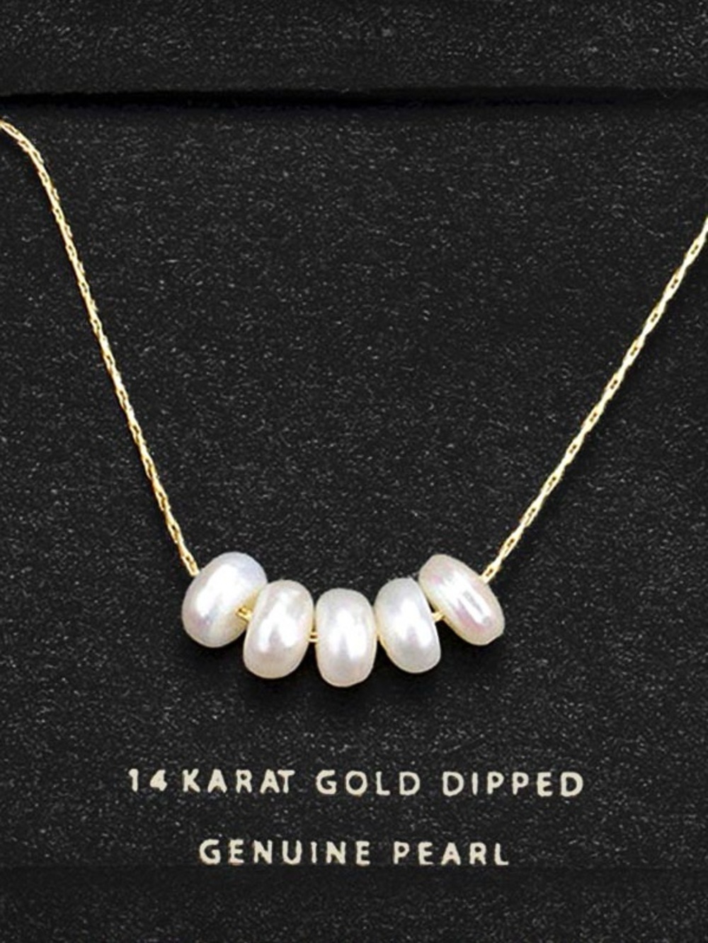 14K Gold Dipped Genuine Pearl Beaded Necklace - Picture 2 of 4